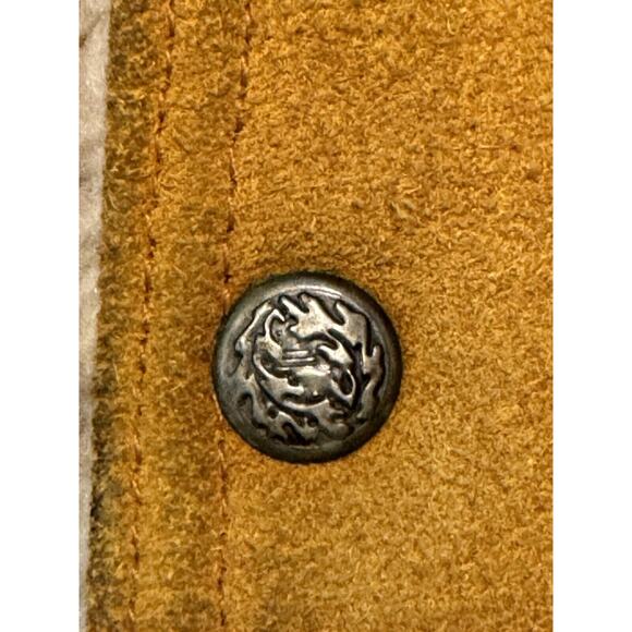 XL Vintage Chess King Sherpa Lined Suede Western Cowboy Vest 70s Snap - Picture 11 of 12